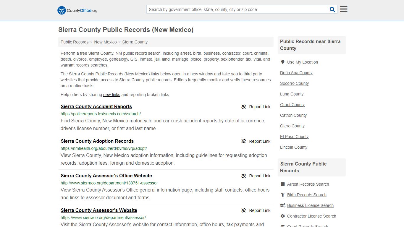 Sierra County Public Records (New Mexico) - County Office