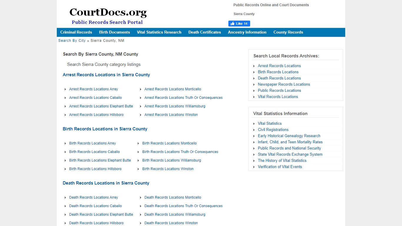 Public Records Online in Sierra County, NM